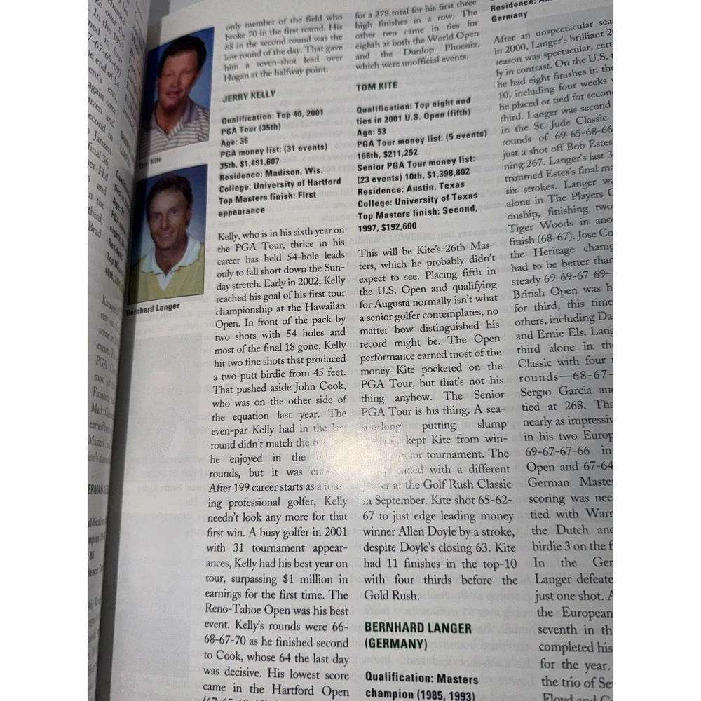 Masters 2002 Tournament Guide Augusta Magazine Tiger Woods Era
